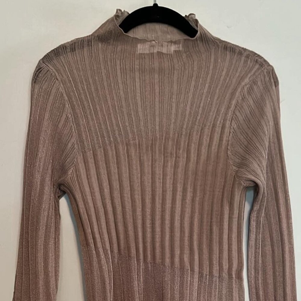ASTR‎ Sheer Stretch Viscose Long Sleeve Top SZ L Clubwear Dinner out Hipster